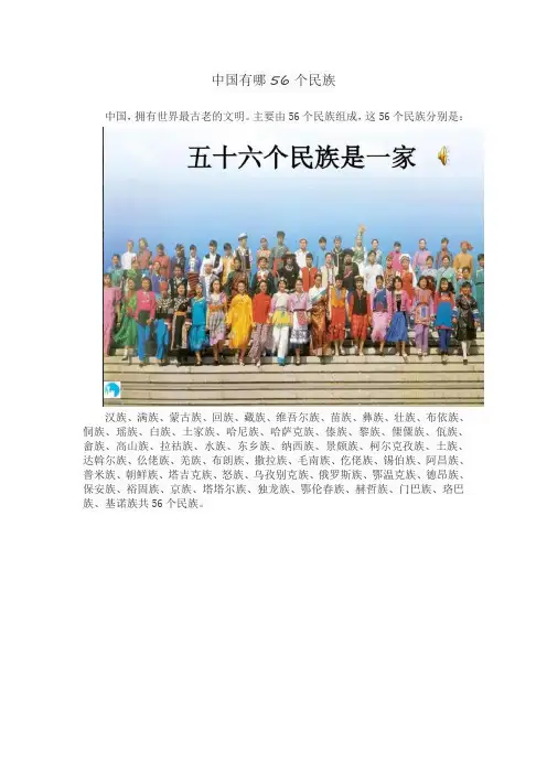 中国有哪56个民族