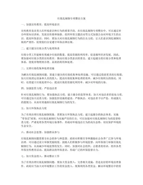 垃圾乱倾倒专项整治方案