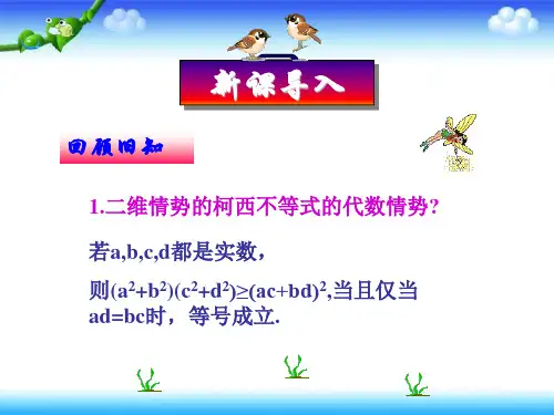 人教A版高中数学选修4-5第三讲二一般形式的柯西不等式上课课件