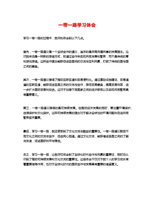 一带一路学习体会