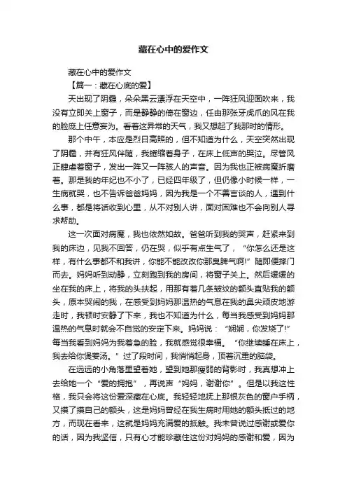 藏在心中的爱作文