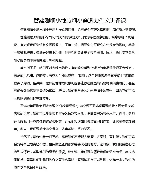 管建刚细小地方细小穿透力作文讲评课