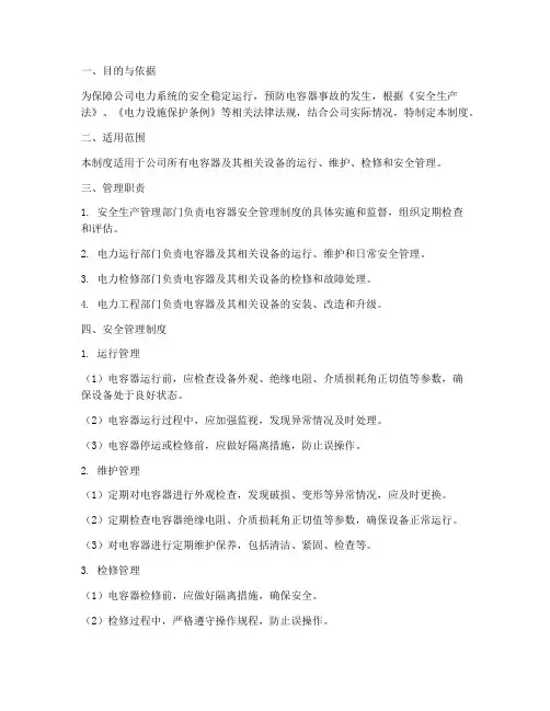 电容器安全管理制度