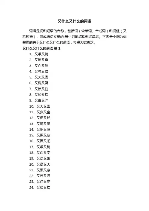 关于又什么又什么的词语