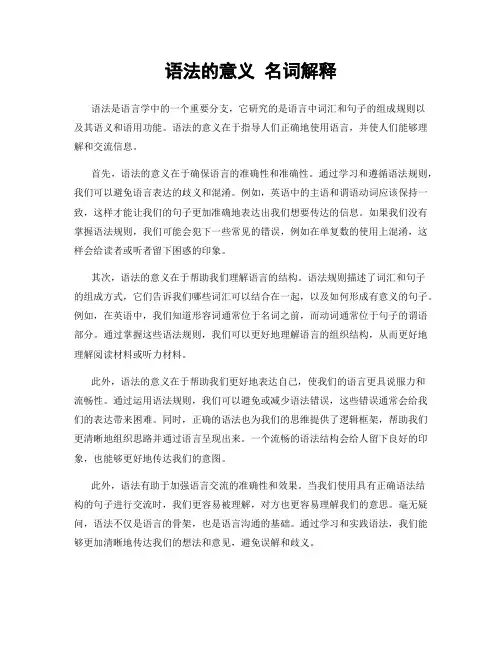 语法的意义 名词解释