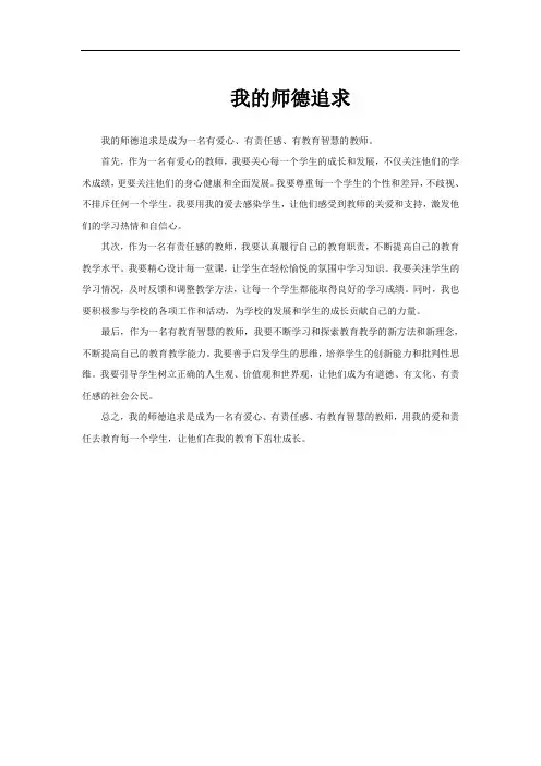 我的师德追求