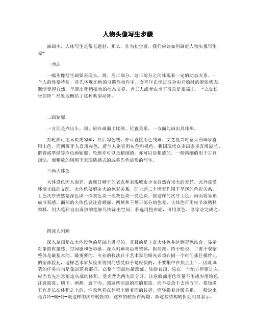 人物头像写生步骤