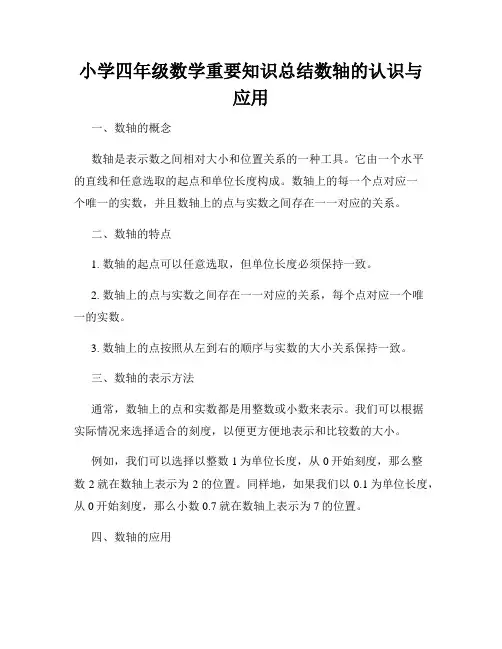 小学四年级数学重要知识总结数轴的认识与应用
