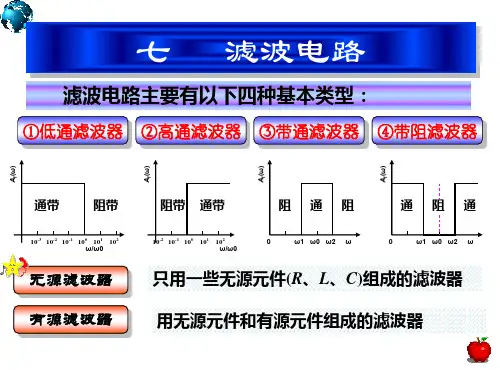 滤波电路主要有以下四种基本类型