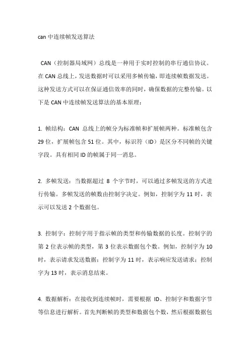 can中连续帧发送算法