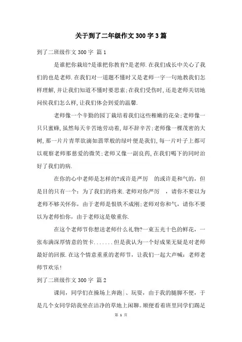 关于到了二年级作文300字3篇