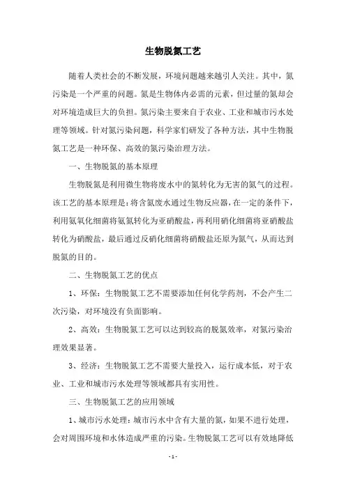 生物脱氮工艺