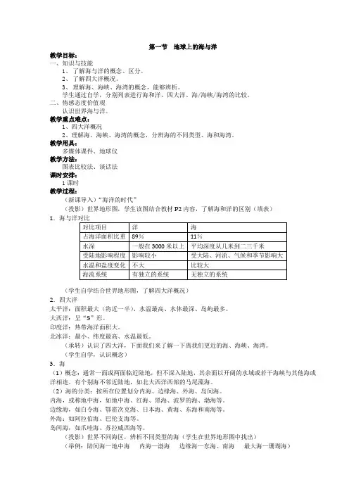 人教版高中地理选修2《第一章 海洋概述 第一节 地球上的海与洋》_10