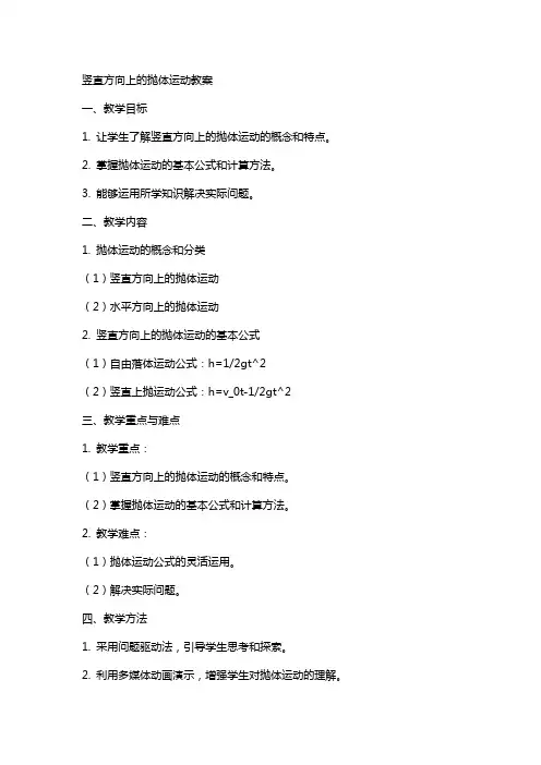 竖直方向上的抛体运动教案
