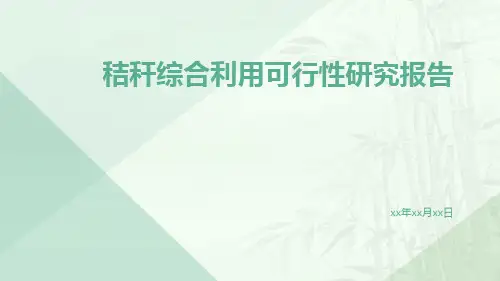 秸秆综合利用可行性研究报告