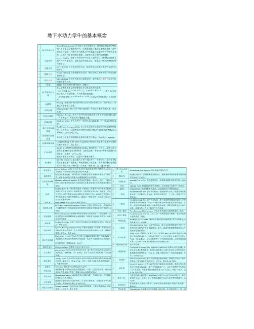 地下水动力学中的基本概念.
