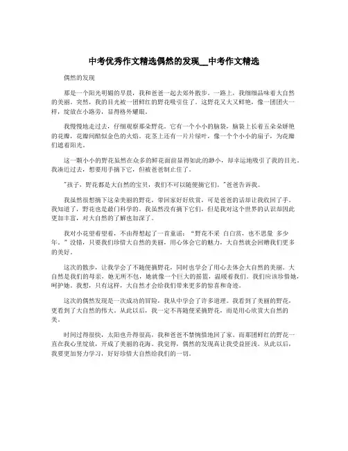 中考优秀作文精选偶然的发现__中考作文精选