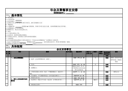 年会工作整体流程表(万能年会策划)