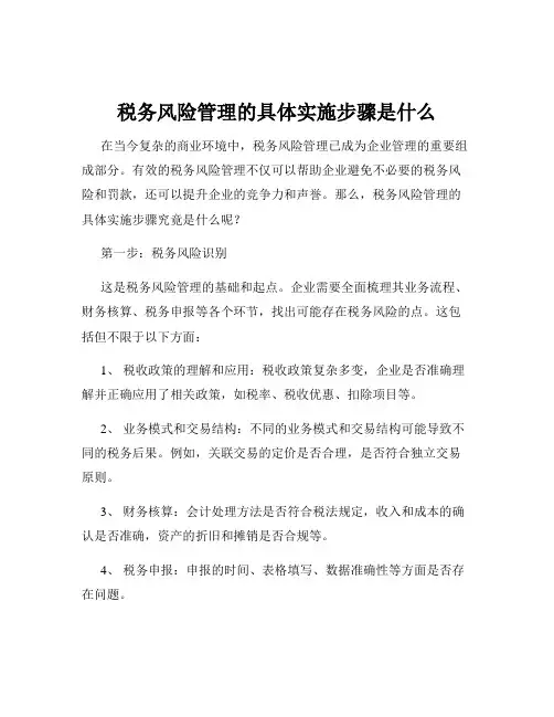 税务风险管理的具体实施步骤是什么