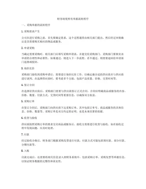 财务制度所有单据流转程序