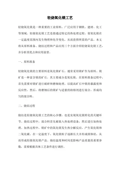 轻烧氧化镁工艺