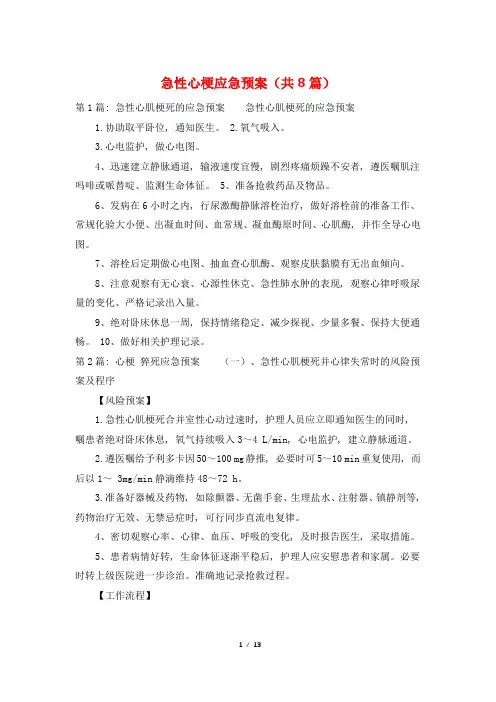 急性心梗应急预案(共8篇)