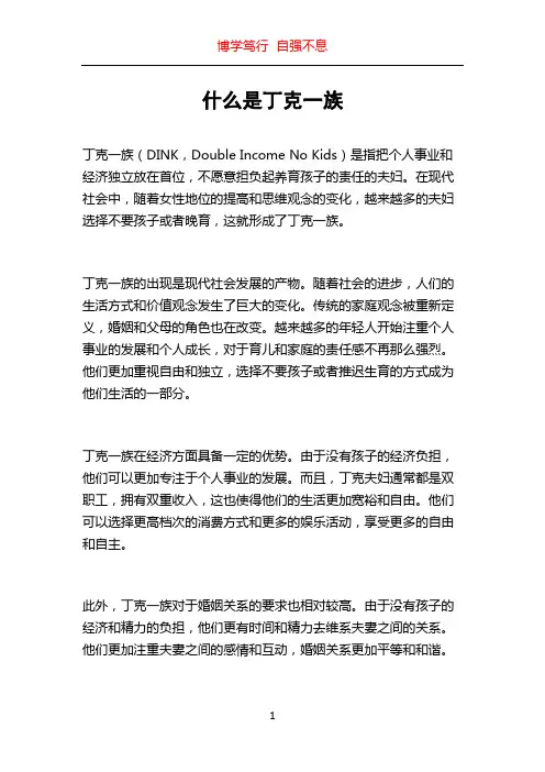 什么是丁克一族