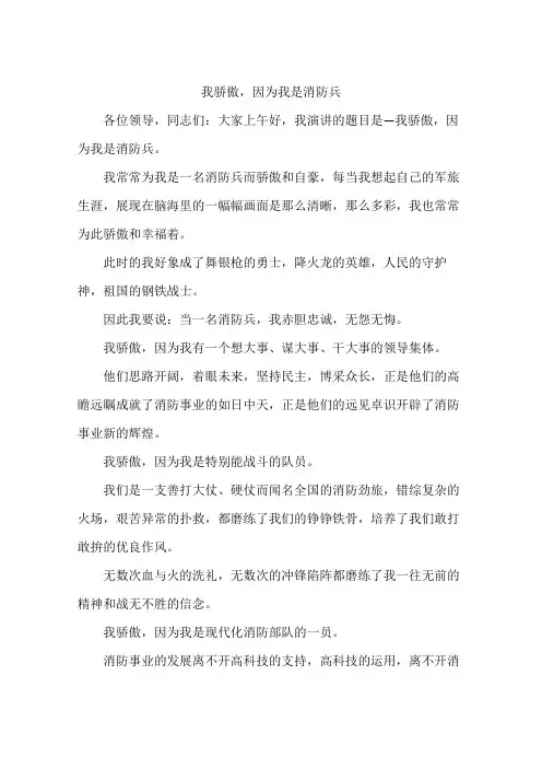 我骄傲,因为我是消防兵