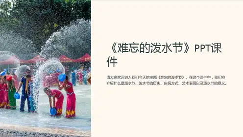 《难忘的泼水节》课件