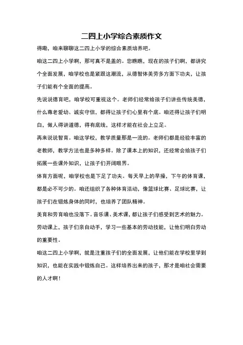 二四上小学综合素质作文