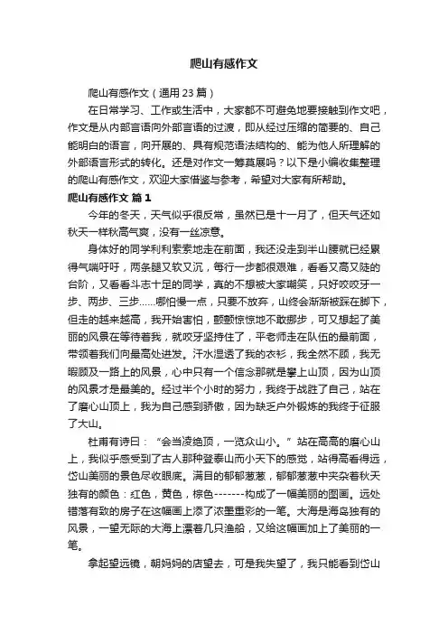 爬山有感作文（通用23篇）