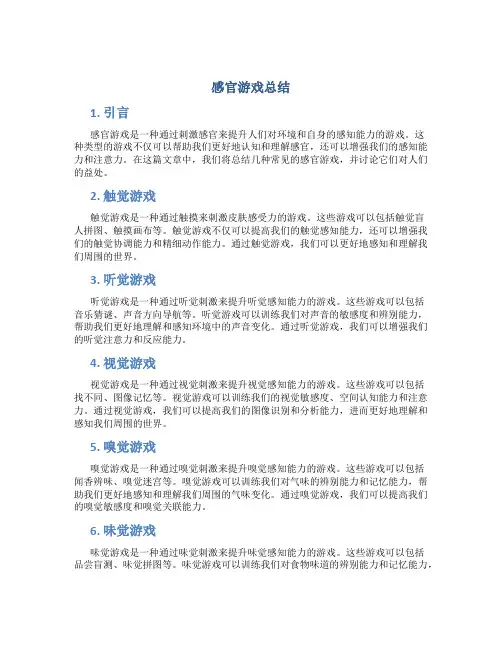 感官游戏总结