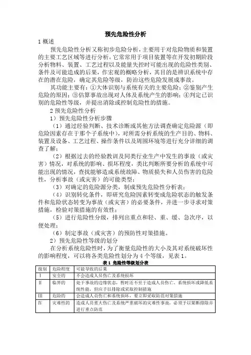 预先危险性分析