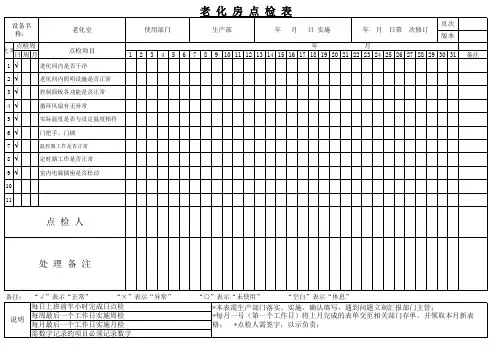 老化房点检表