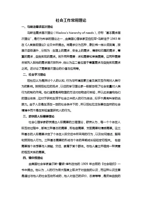 社工常用理论