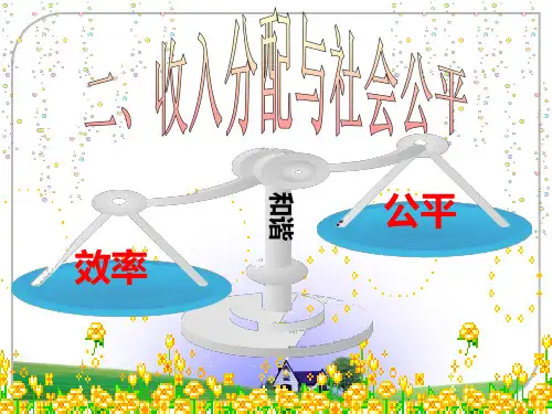 经济生活第七课第二框收入分配与社会公平