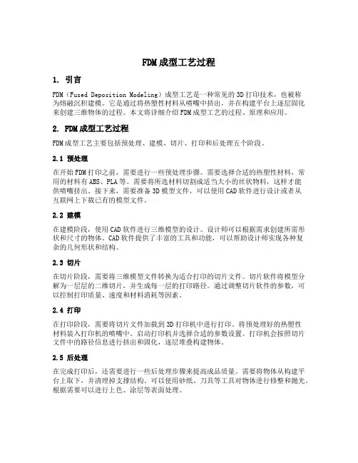 fdm成型工艺过程