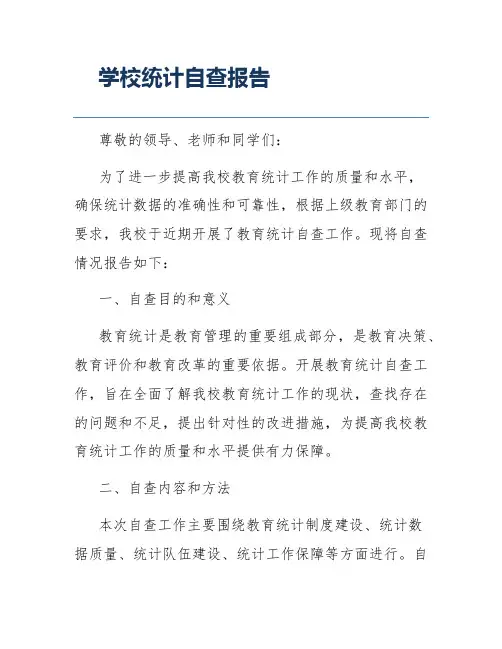学校统计自查报告
