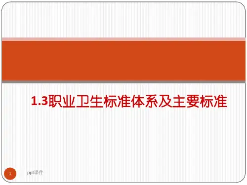 职业卫生标准体系及主要标准  ppt课件