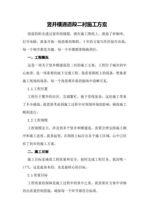 竖井横通道段二衬施工方案