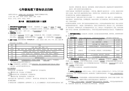 七下地理知识点总结完结版)