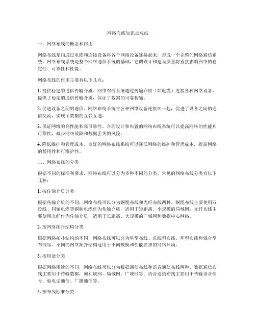 网络布线知识点总结