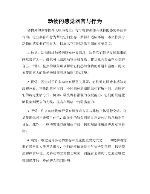 动物的感觉器官与行为