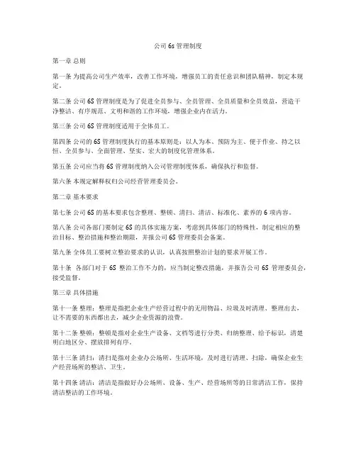 公司6s管理制度