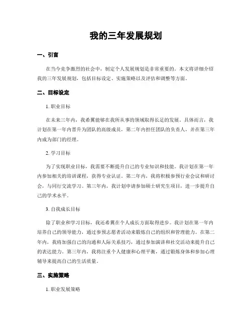 我的三年发展规划