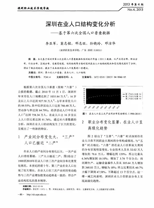 深圳在业人口结构变化分析——基于第六次全国人口普查数据