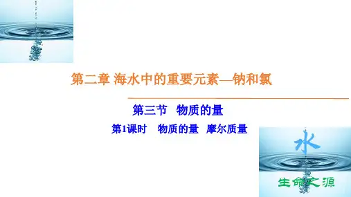 物质的量(教学课件)高中化学人教版(2019)必修第一册