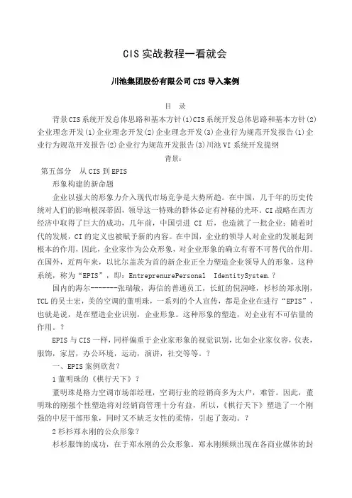 川池集团股份有限公司CIS导入案例
