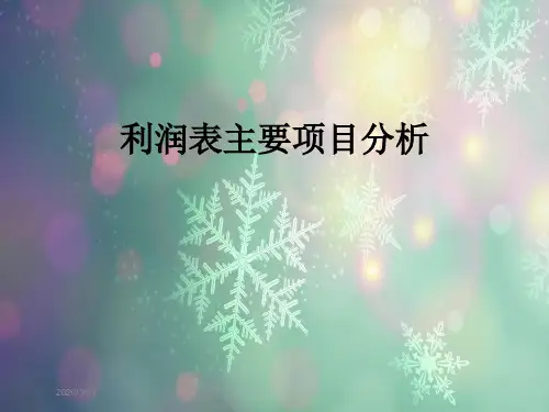 利润表主要项目分析