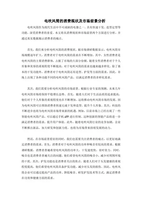 电吹风筒的消费现状及市场前景分析